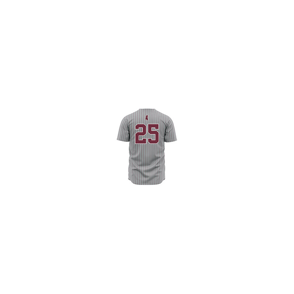Mississippi State - NCAA Baseball : Chris Billingsley - Gray Pinstripes Jersey-1