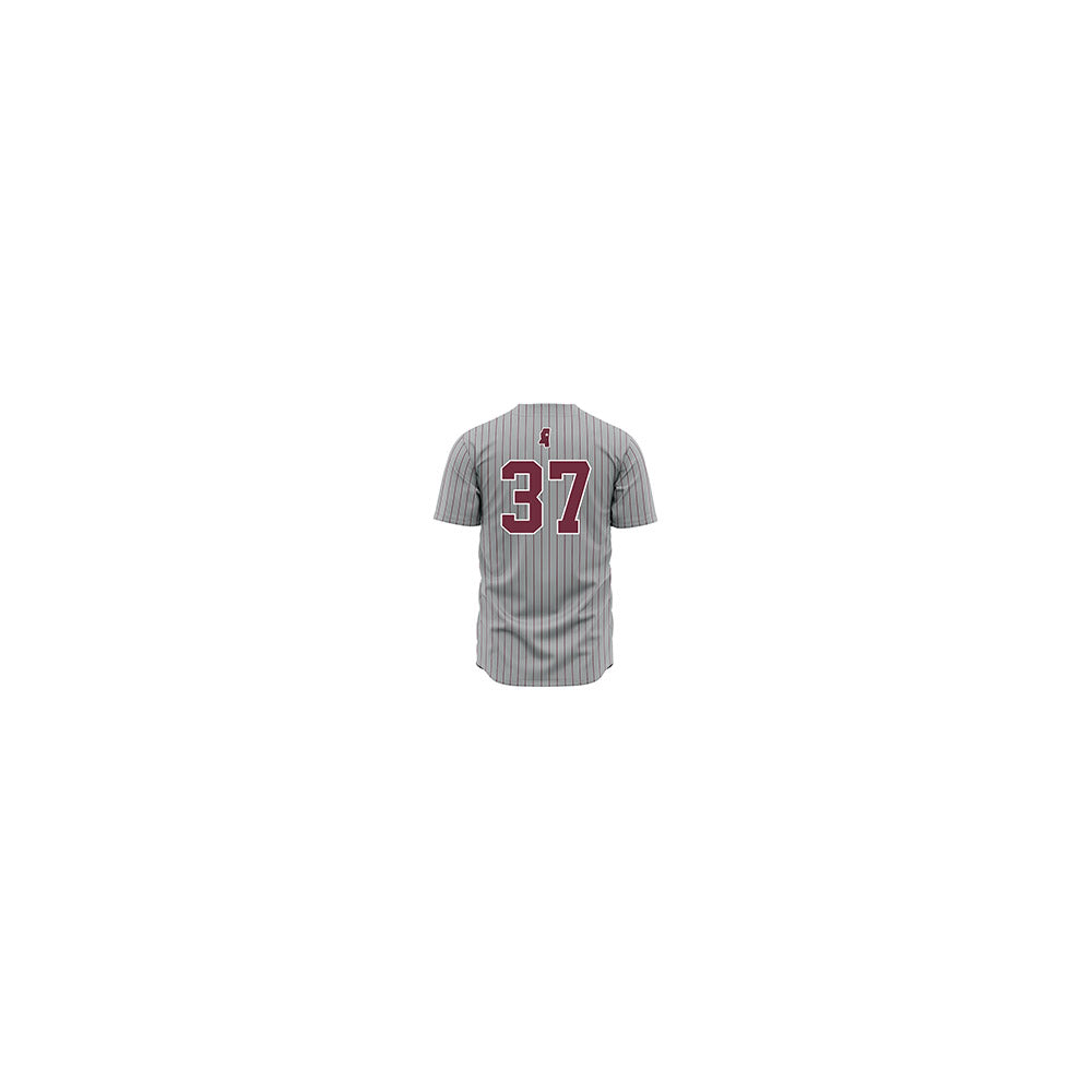 Mississippi State - NCAA Baseball : Brendan Sweeney - Gray Pinstripes Jersey-1