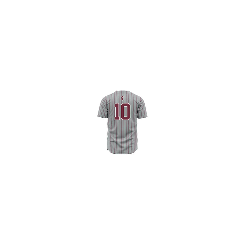 Mississippi State - NCAA Baseball : Drew Wyers - Gray Pinstripes Jersey-1