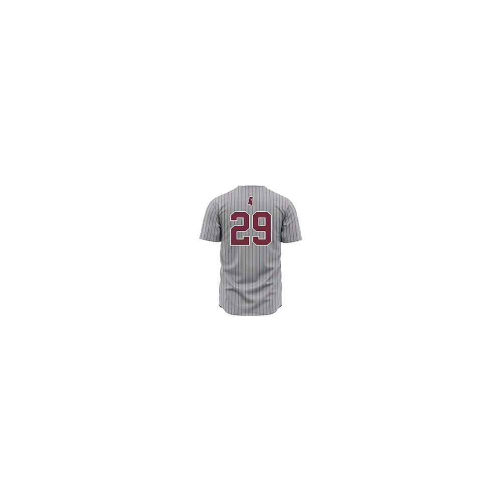 Mississippi State - NCAA Baseball : Maddox Webb - Gray Pinstripes Jersey-1