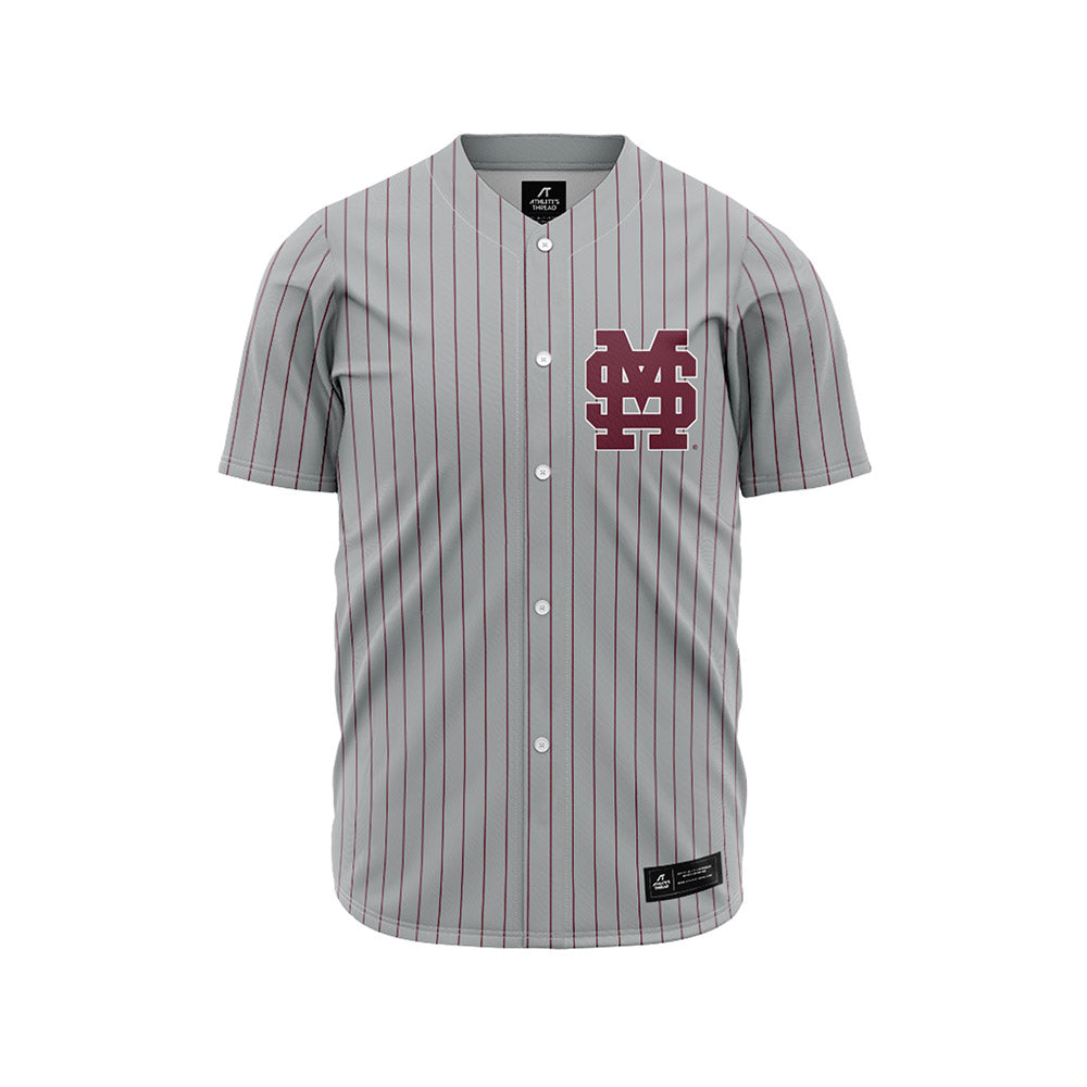 Mississippi State - NCAA Baseball : Tomas Valincius - Gray Pinstripes Jersey-0