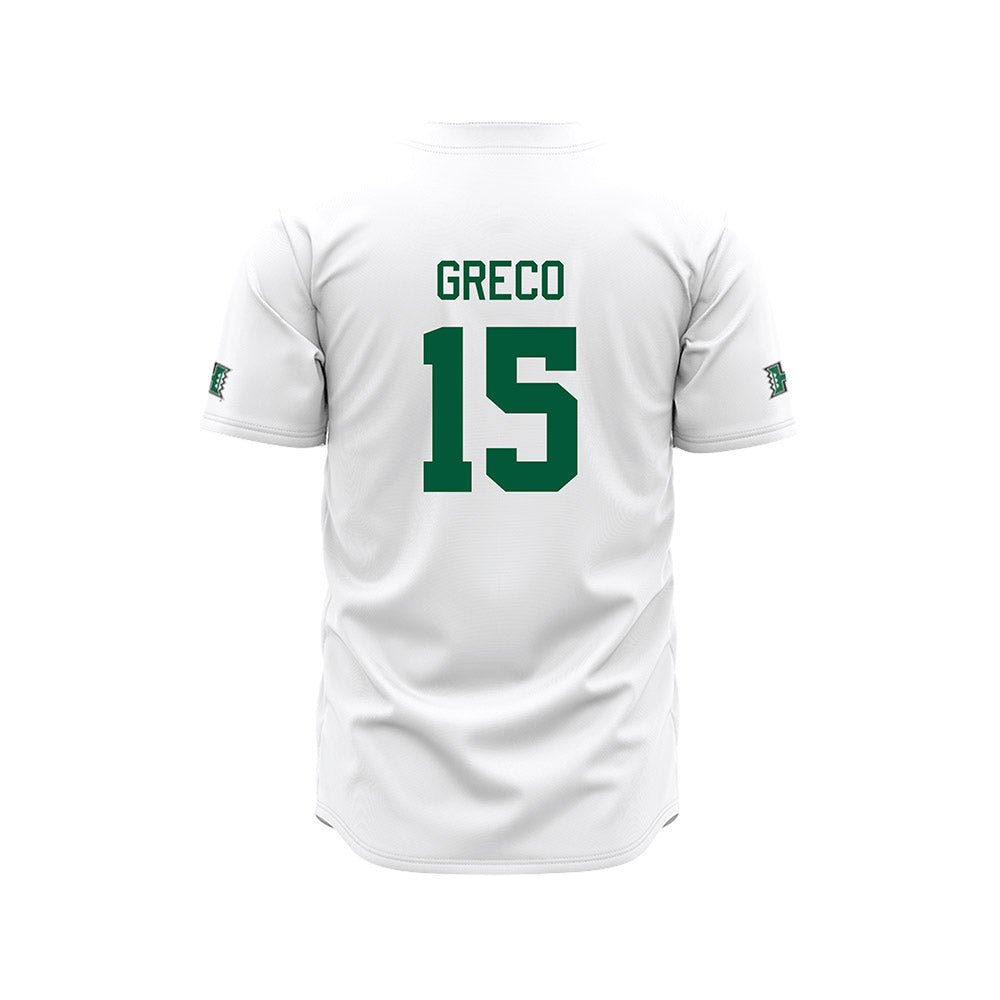 Hawaii - NCAA Baseball : Garrett Greco - White Jersey-1
