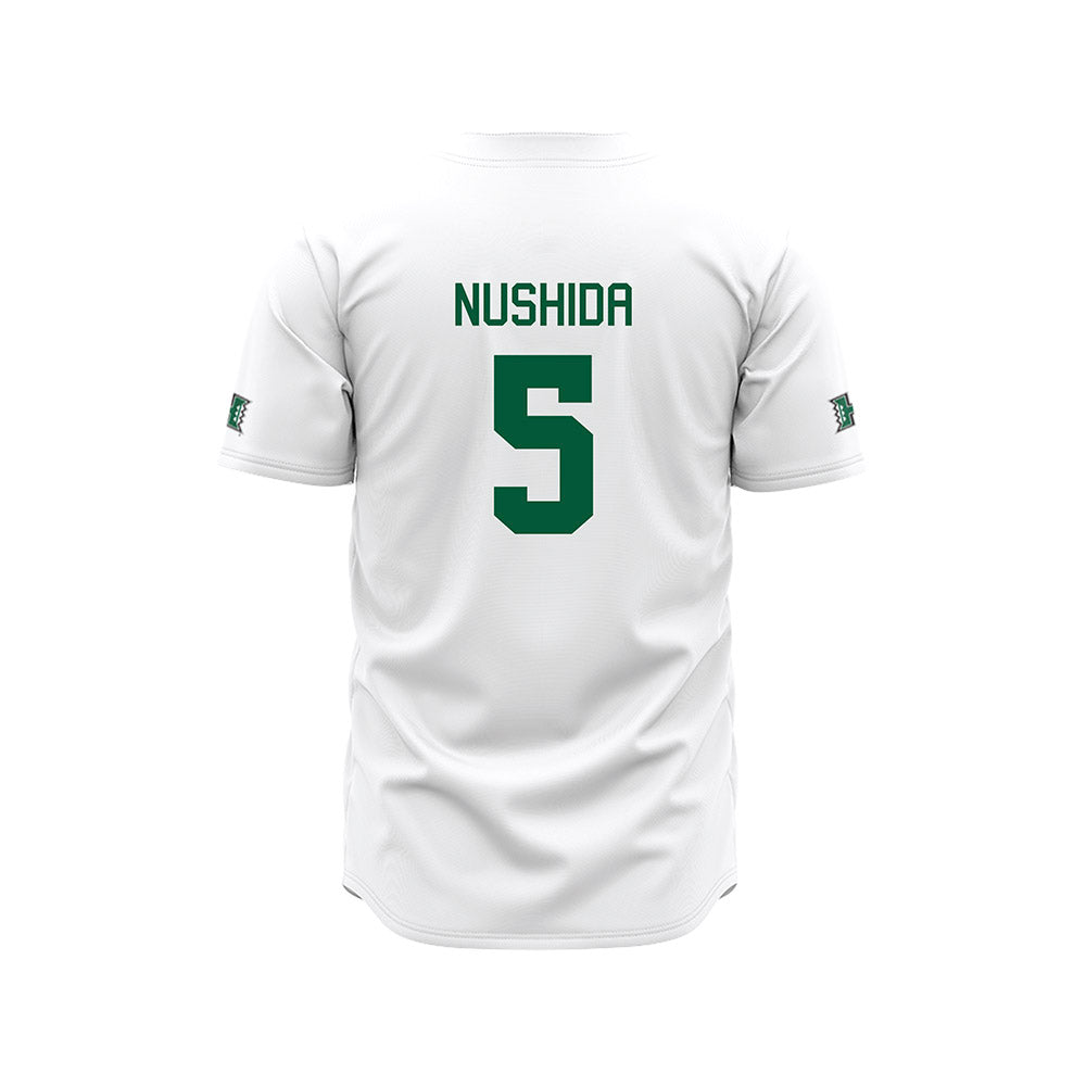 Hawaii - NCAA Baseball : Draven Nushida - White Jersey-1