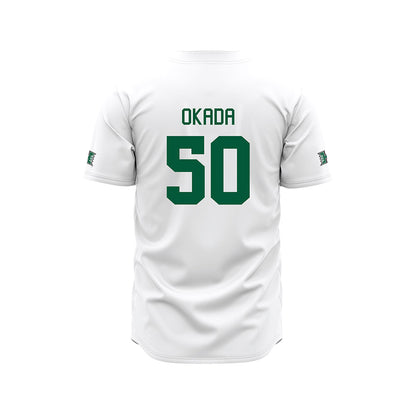 Hawaii - NCAA Baseball : Caleb Okada - White Jersey-1
