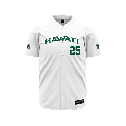 Hawaii - NCAA Baseball : Liam O'Brien - White Jersey-0