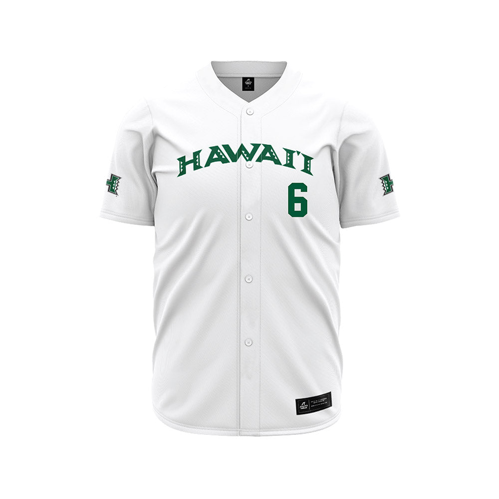 Hawaii - NCAA Baseball : Kedren Kinzie - White Jersey-0