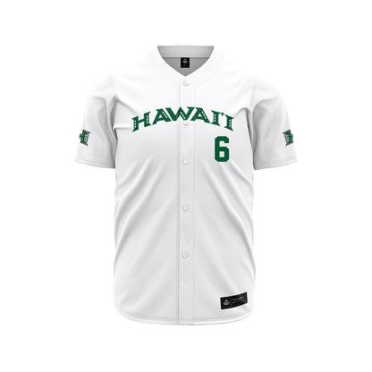 Hawaii - NCAA Baseball : Kedren Kinzie - White Jersey-0