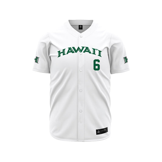 Hawaii - NCAA Baseball : Kedren Kinzie - White Jersey-0