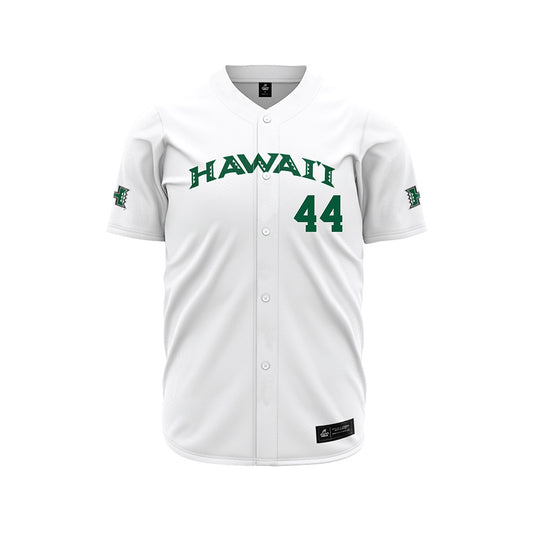 Hawaii - NCAA Baseball : Derek Valdez - White Jersey-0