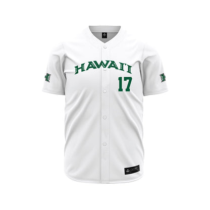 Hawaii - NCAA Baseball : Mana Lau Kong - White Jersey-0