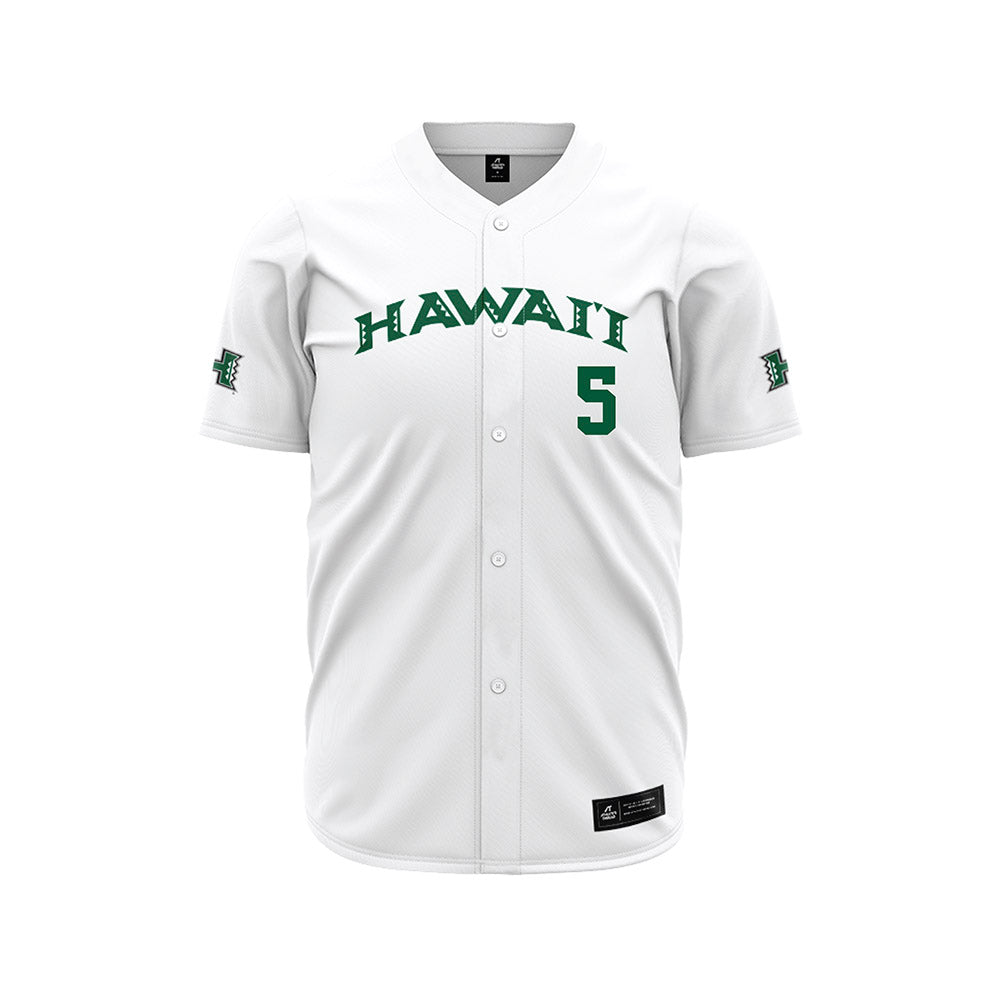Hawaii - NCAA Baseball : Draven Nushida - White Jersey-0