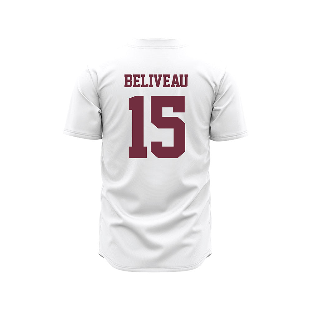 Mississippi State - NCAA Baseball : Tanner Beliveau - White Pinstripes Jersey-1