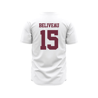 Mississippi State - NCAA Baseball : Tanner Beliveau - White Pinstripes Jersey-1