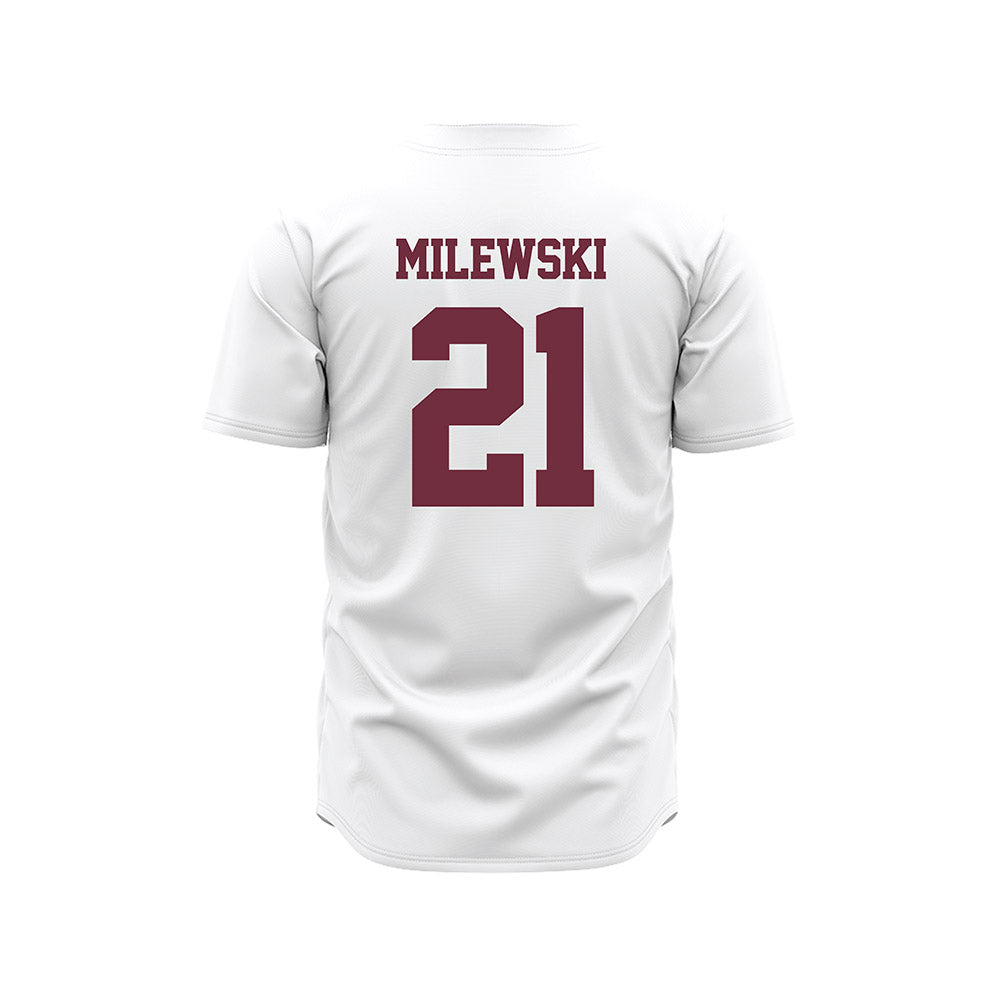Mississippi State - NCAA Baseball : Kevin Milewski - White Pinstripes Jersey-1