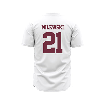 Mississippi State - NCAA Baseball : Kevin Milewski - White Pinstripes Jersey-1