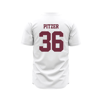 Mississippi State - NCAA Baseball : Tyler Pitzer - White Pinstripes Jersey-1
