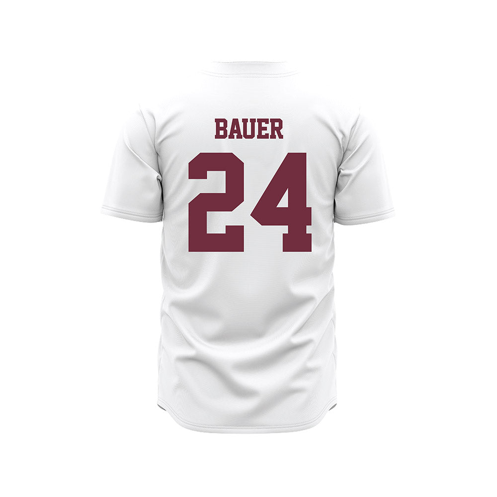 Mississippi State - NCAA Baseball : Jack Bauer - White Pinstripes Jersey-1
