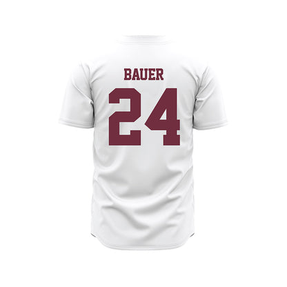 Mississippi State - NCAA Baseball : Jack Bauer - White Pinstripes Jersey-1