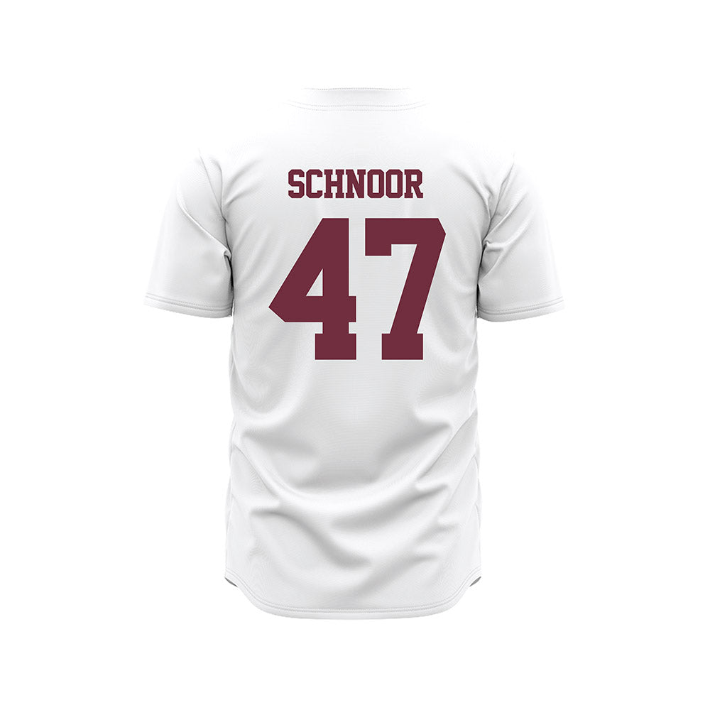 Mississippi State - NCAA Baseball : JT Schnoor - White Pinstripes Jersey-1