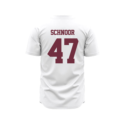 Mississippi State - NCAA Baseball : JT Schnoor - White Pinstripes Jersey-1
