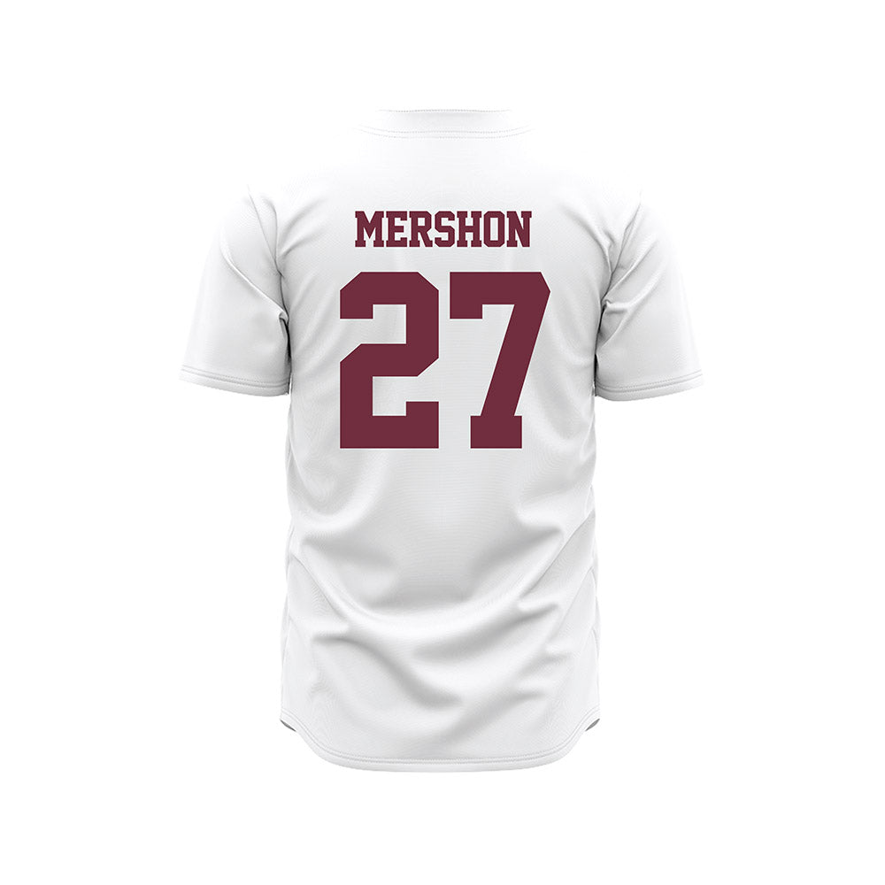 Mississippi State - NCAA Baseball : Peter Mershon - White Pinstripes Jersey-1