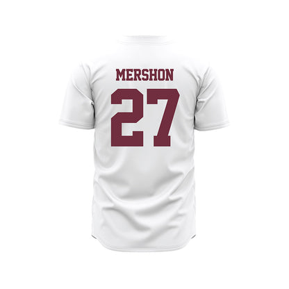 Mississippi State - NCAA Baseball : Peter Mershon - White Pinstripes Jersey-1