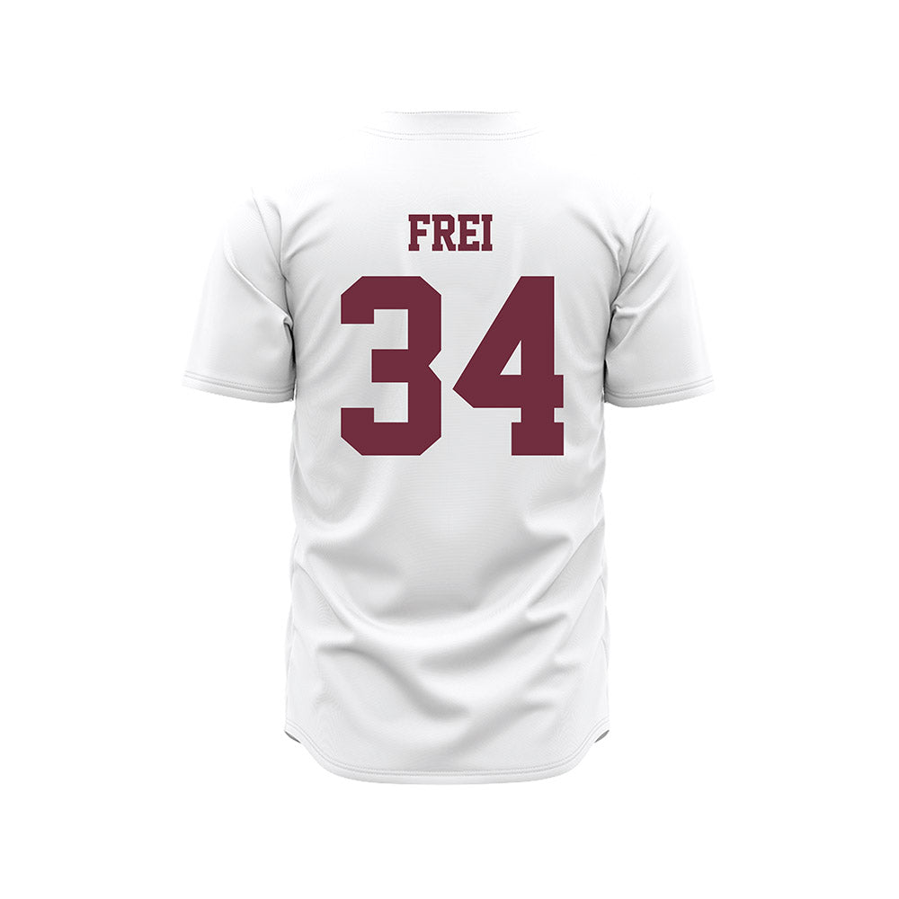 Mississippi State - NCAA Baseball : Gehrig Frei - White Pinstripes Jersey-1