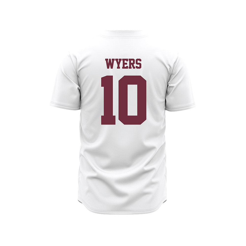 Mississippi State - NCAA Baseball : Drew Wyers - White Pinstripes Jersey-1