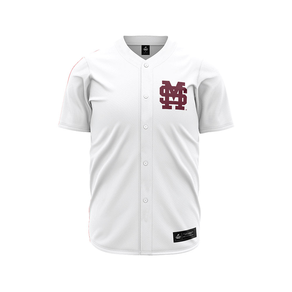 Mississippi State - NCAA Baseball : JT Schnoor - White Pinstripes Jersey-0