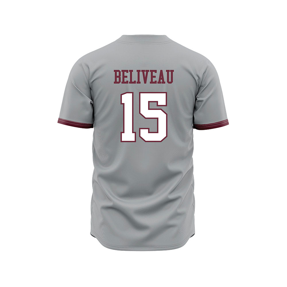 Mississippi State - NCAA Baseball : Tanner Beliveau - Gray Slate Jersey-1