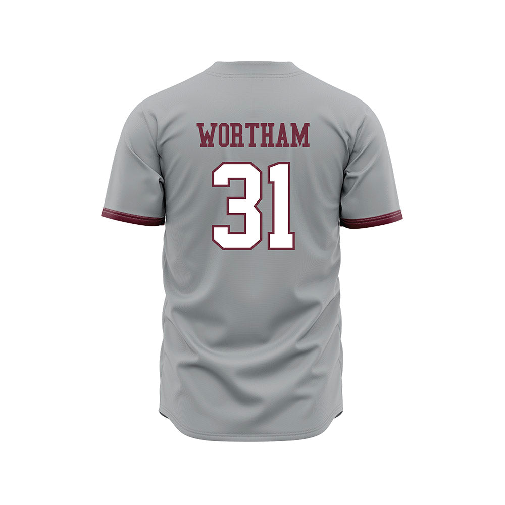 Mississippi State - NCAA Baseball : Charlie Wortham - Gray Slate Jersey-1