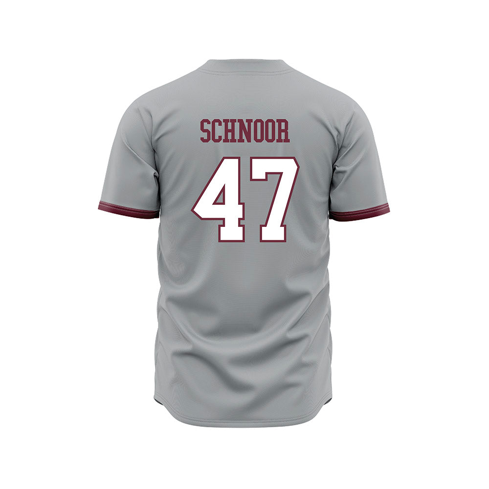 Mississippi State - NCAA Baseball : JT Schnoor - Gray Slate Jersey-1