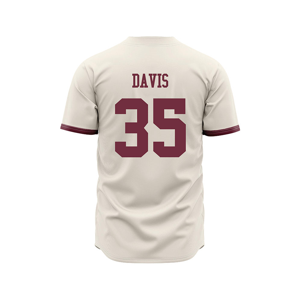 Mississippi State - NCAA Baseball : Ben Davis - Cream Jersey-1