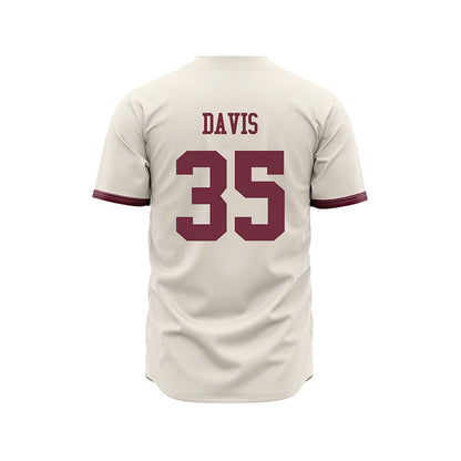 Mississippi State - NCAA Baseball : Ben Davis - Cream Jersey-1