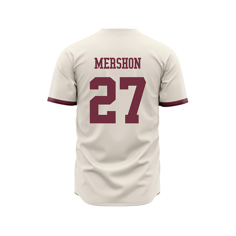 Mississippi State - NCAA Baseball : Peter Mershon - Cream Jersey-1