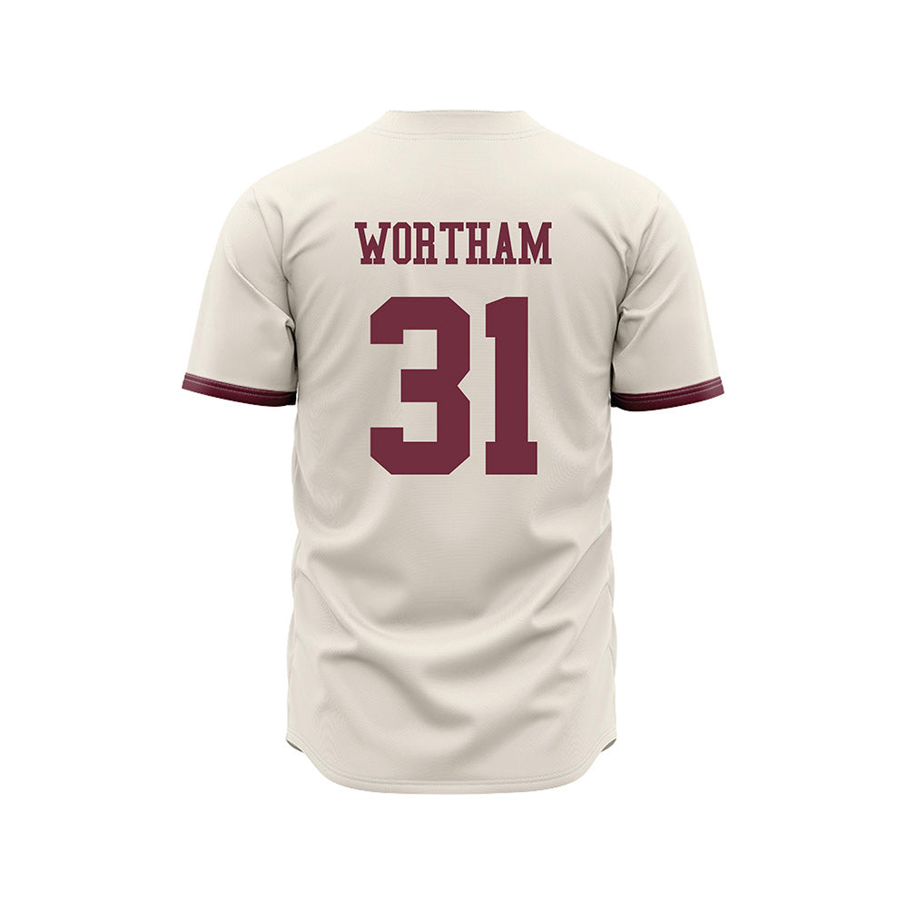 Mississippi State - NCAA Baseball : Charlie Wortham - Cream Jersey-1