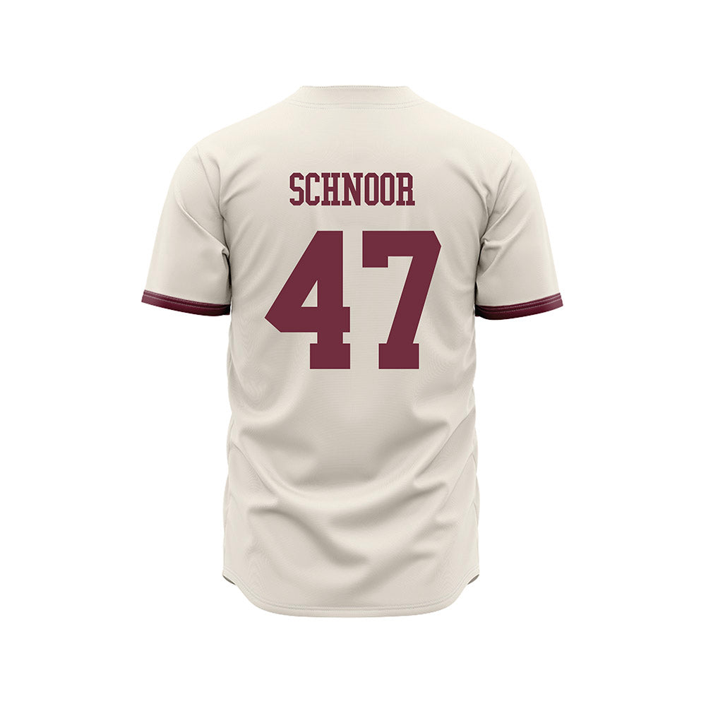 Mississippi State - NCAA Baseball : JT Schnoor - Cream Jersey-1