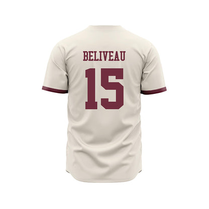 Mississippi State - NCAA Baseball : Tanner Beliveau - Cream Jersey-1