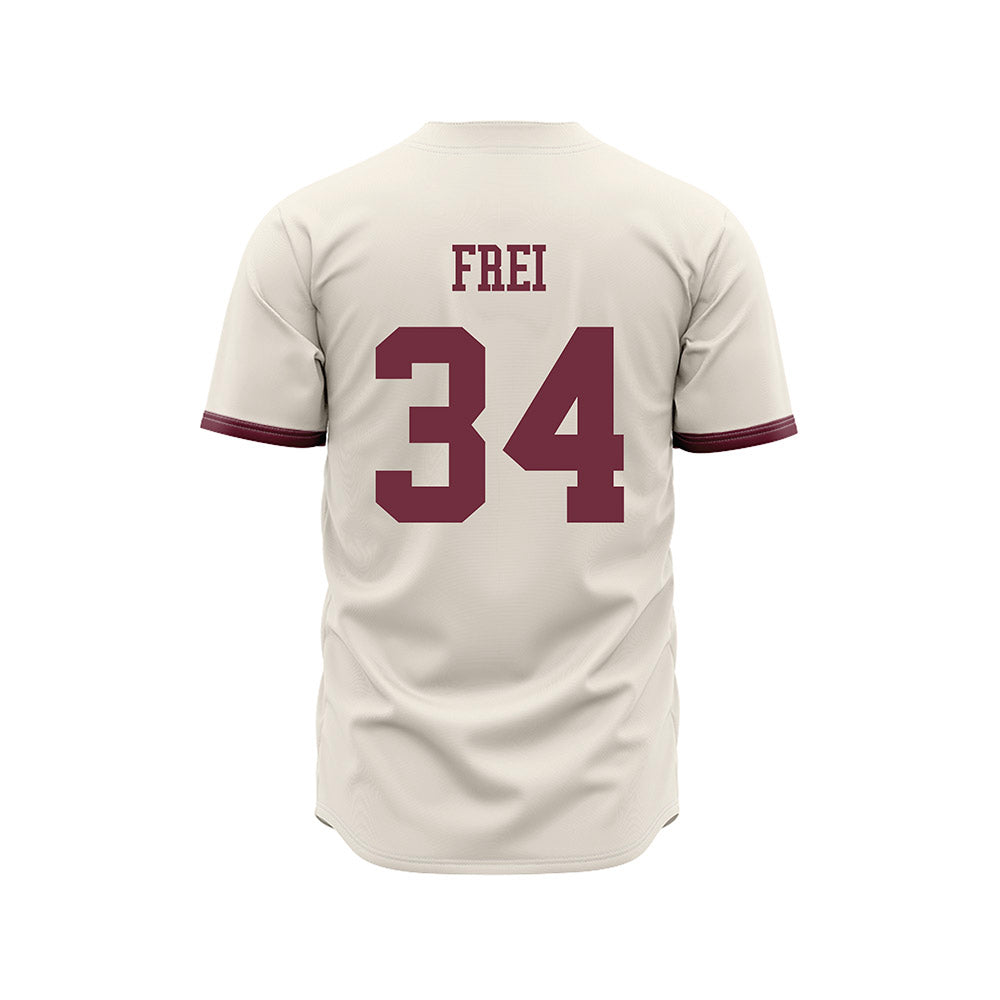Mississippi State - NCAA Baseball : Gehrig Frei - Cream Jersey-1