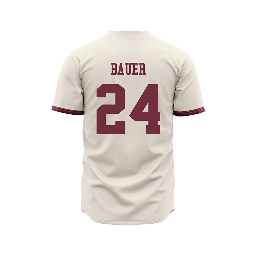 Mississippi State - NCAA Baseball : Jack Bauer - Cream Jersey-1