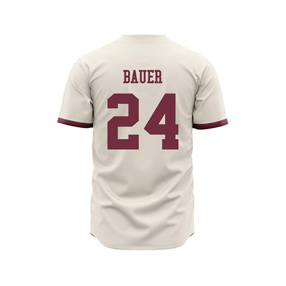 Mississippi State - NCAA Baseball : Jack Bauer - Cream Jersey-1
