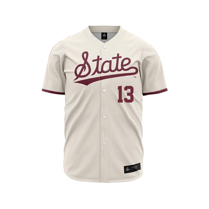 Mississippi State - NCAA Baseball : William Kirk - Cream Jersey-0