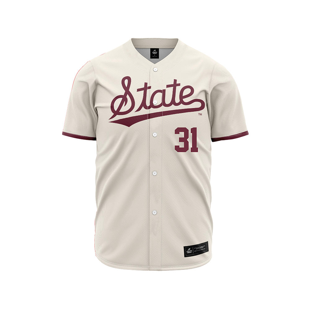 Mississippi State - NCAA Baseball : Charlie Wortham - Cream Jersey-0