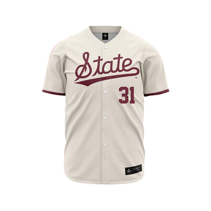 Mississippi State - NCAA Baseball : Charlie Wortham - Cream Jersey-0