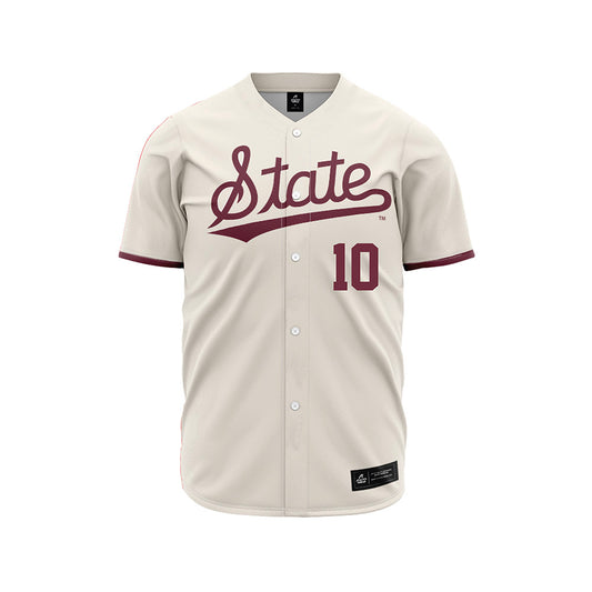 Mississippi State - NCAA Baseball : Drew Wyers - Cream Jersey-0