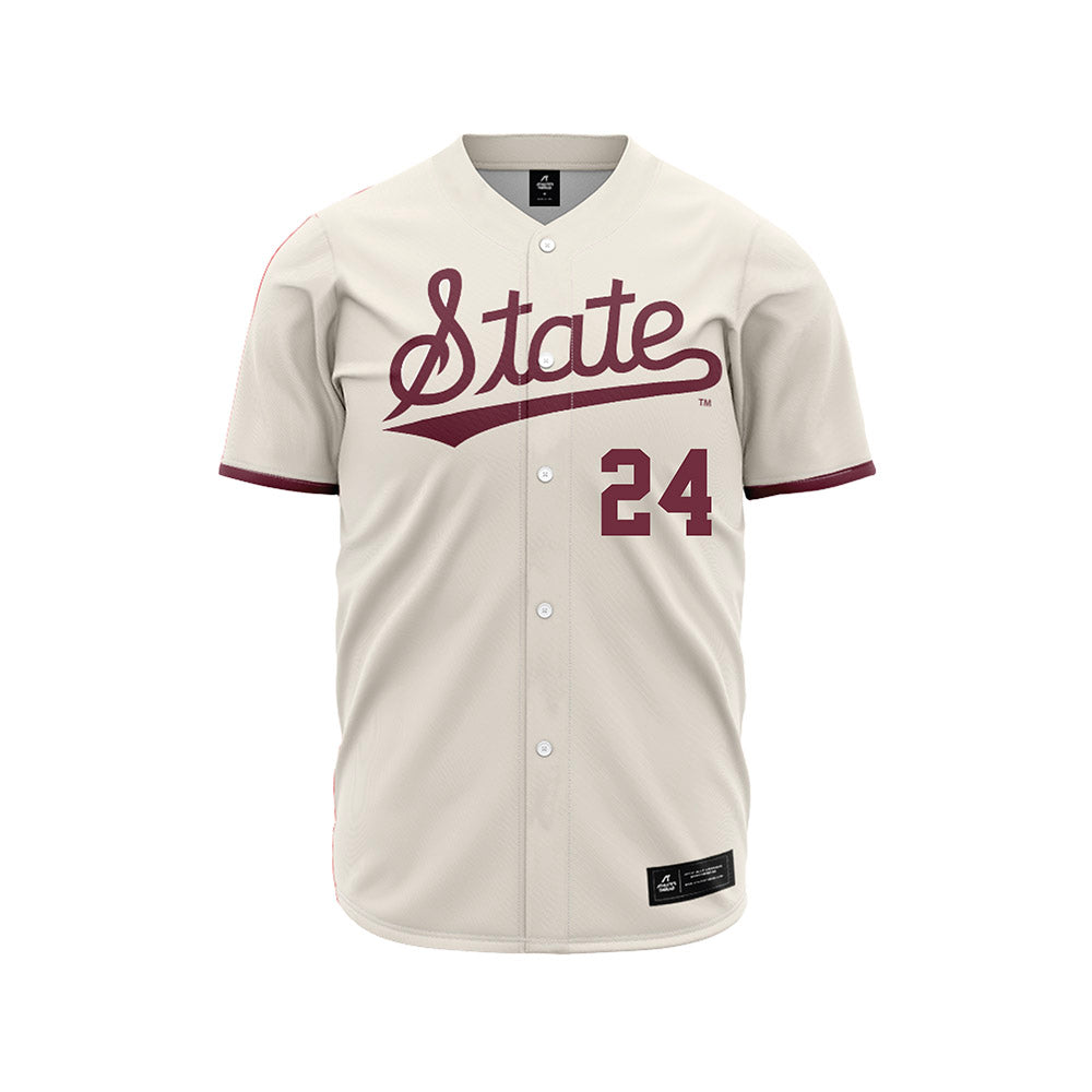 Mississippi State - NCAA Baseball : Jack Bauer - Cream Jersey-0
