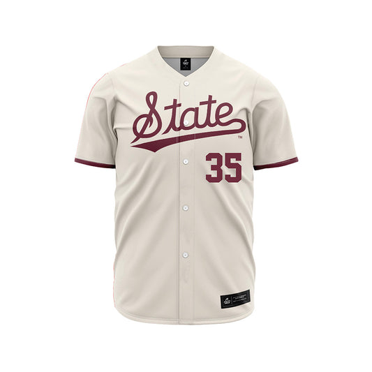 Mississippi State - NCAA Baseball : Ben Davis - Cream Jersey-0