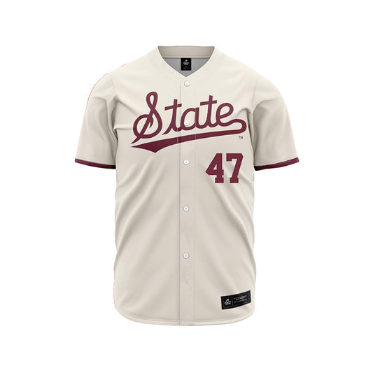 Mississippi State - NCAA Baseball : JT Schnoor - Cream Jersey-0