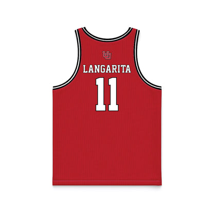 Utah - NCAA Men's Basketball : Lucas Langarita - Red Basketball Jersey-1