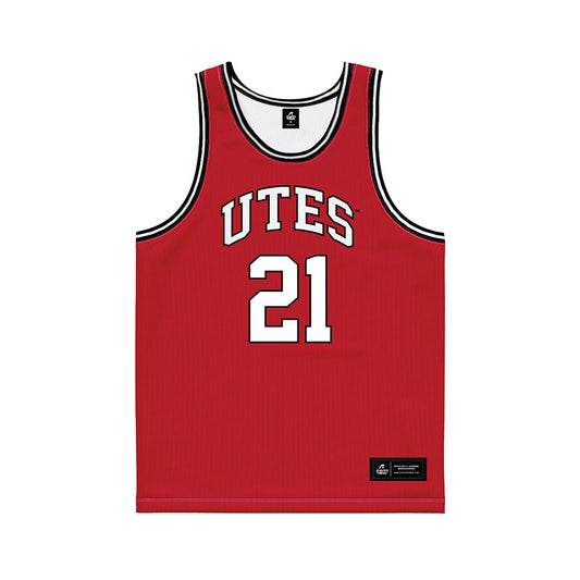 Utah - NCAA Men's Basketball : Obomate Abbey - Red Basketball Jersey-0